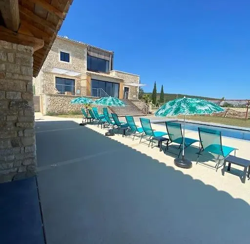 Mas Piralet Ardeche En Pierre Piscine 6*12 Pool House Equipe فندق